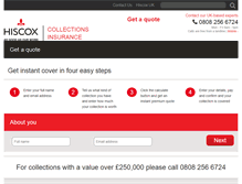 Tablet Screenshot of hiscoxcollections.com